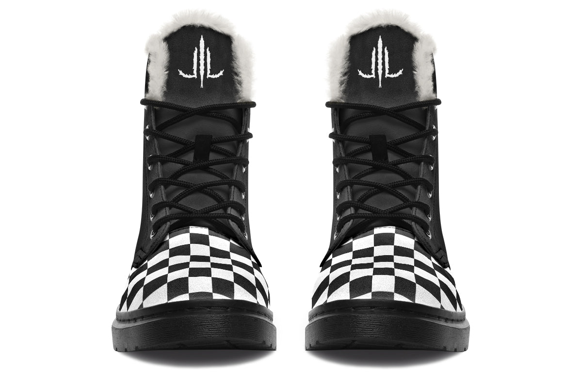 Traditional Checkered Bats Comfy Boots