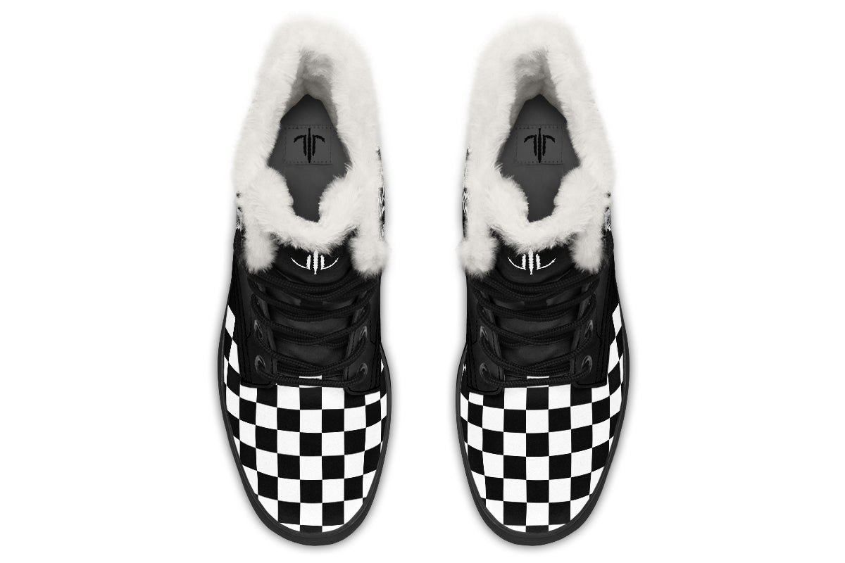 Traditional Checkered Bats Comfy Boots