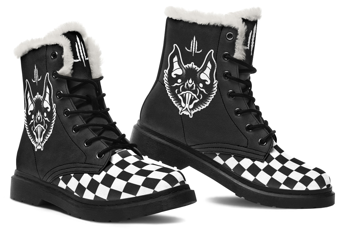 Traditional Checkered Bats Comfy Boots