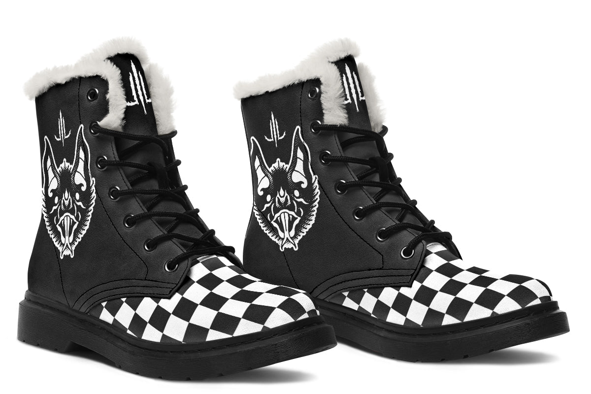 Traditional Checkered Bats Comfy Boots