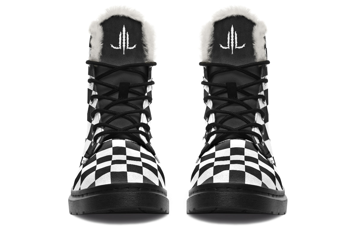 Vampire Bat Checkered Comfy Boots