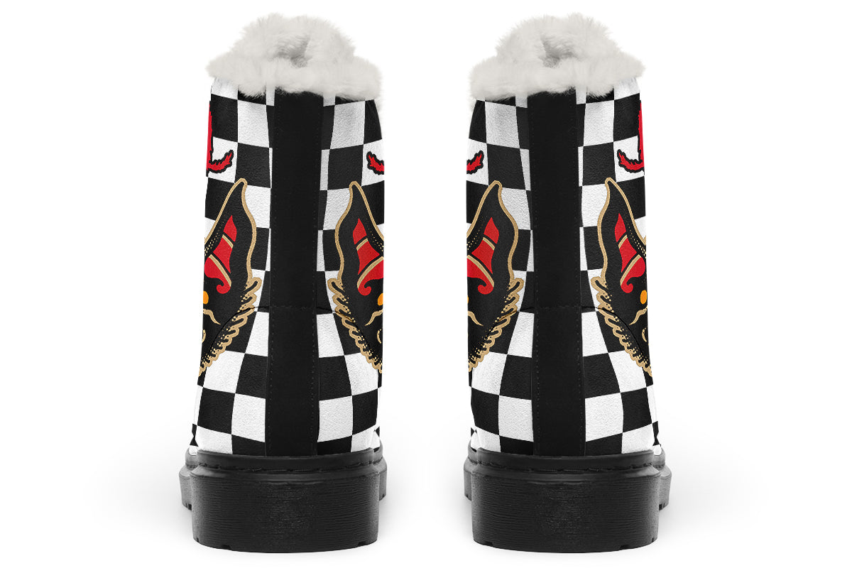 Vampire Bat Checkered Comfy Boots