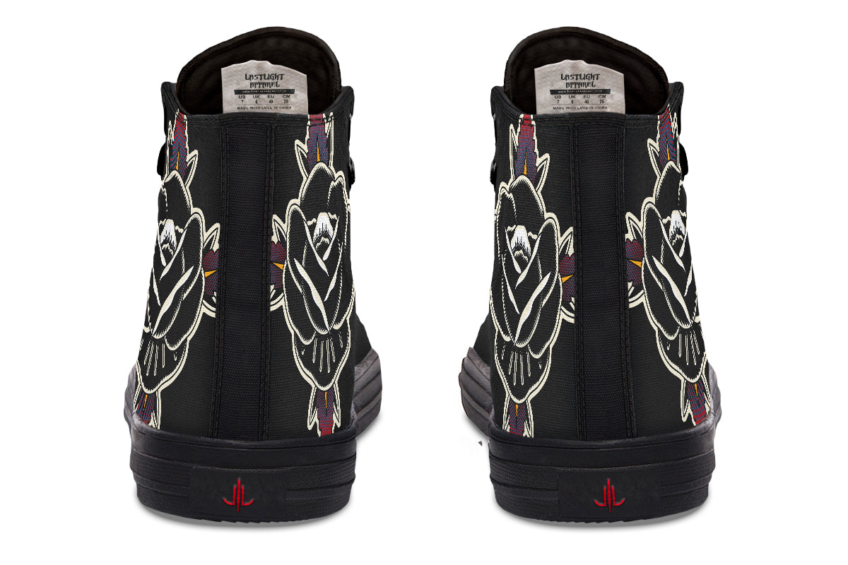 Black Rose High Tops - Last Light Apparel