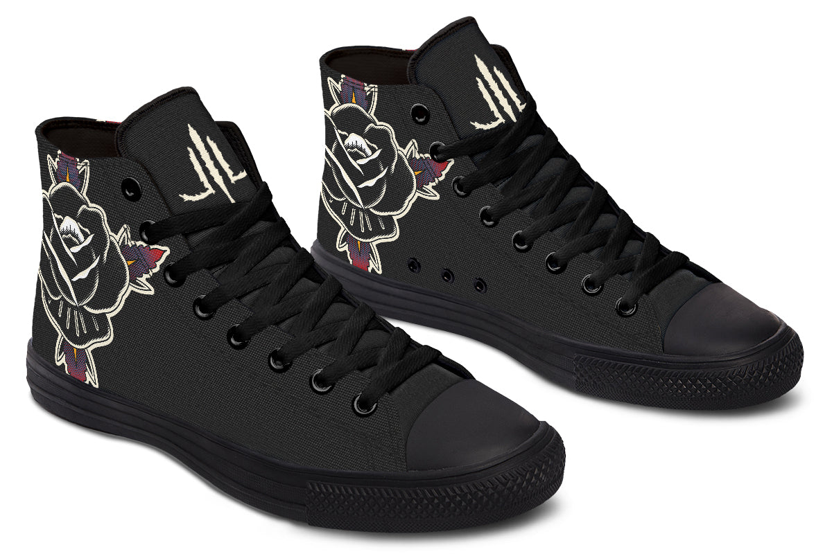Black Rose High Tops - Last Light Apparel