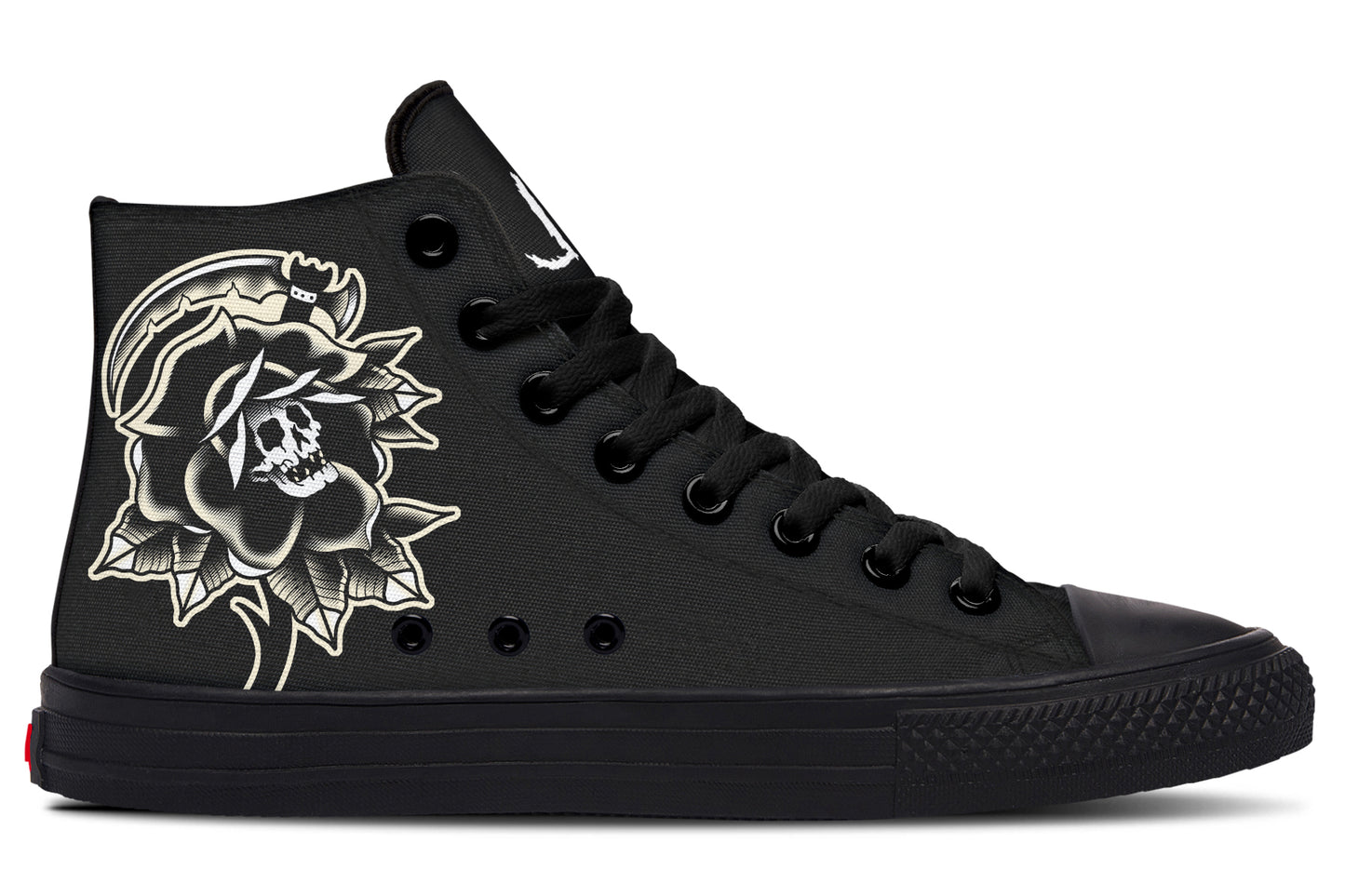 Black Rose Scythe Skull High Tops