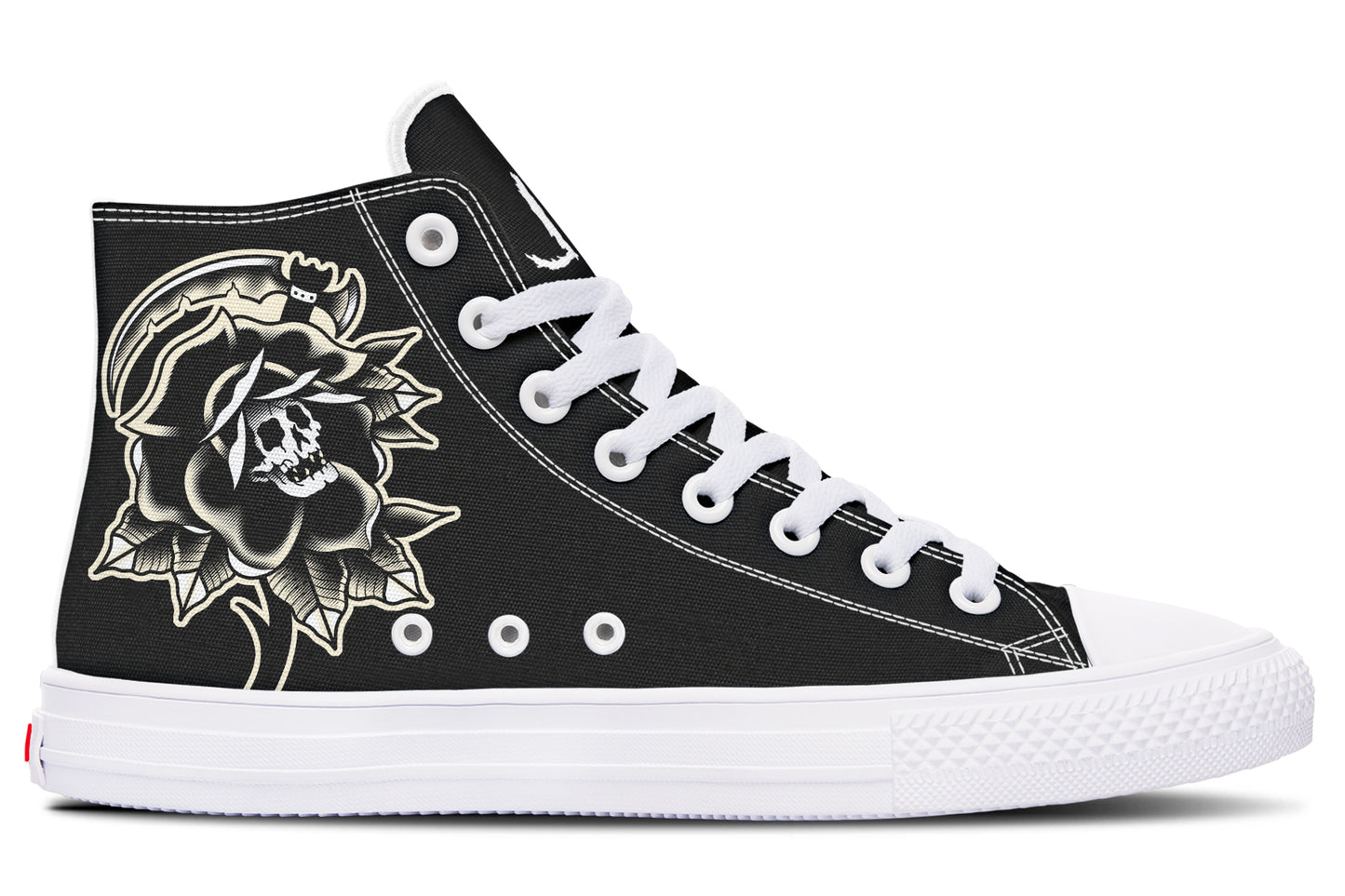 Black Rose Scythe Skull High Tops