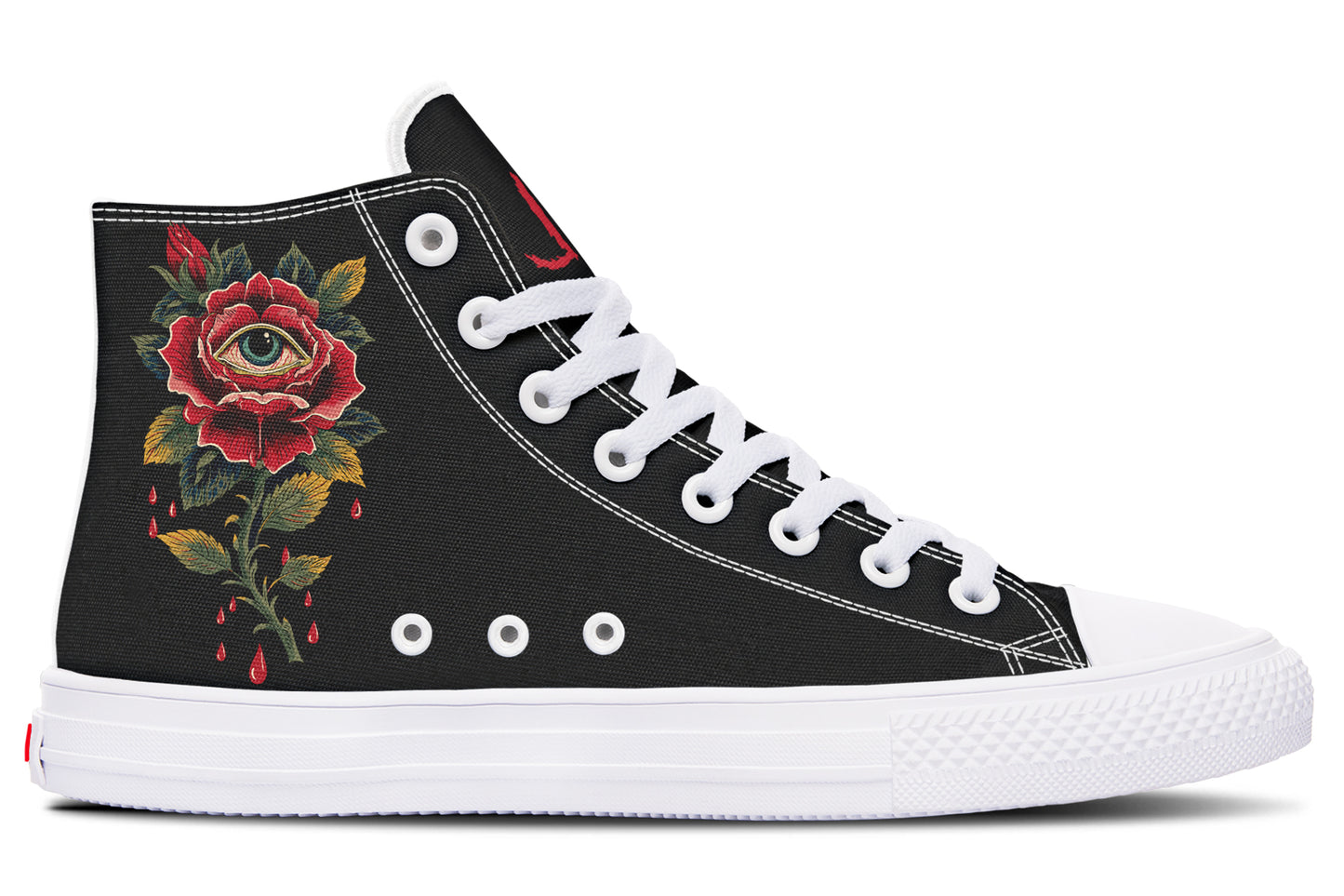 Bleeding Eye Rose High Tops