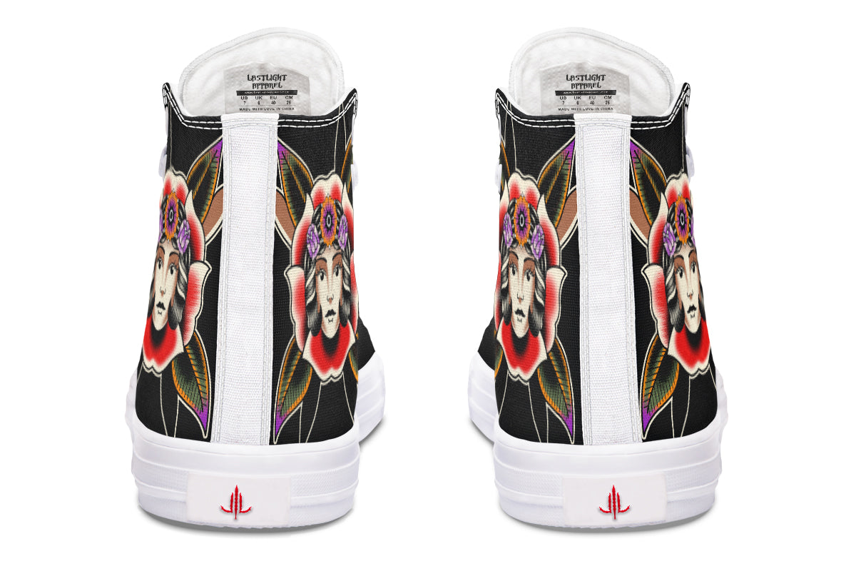 Blooming Girl Head High Tops