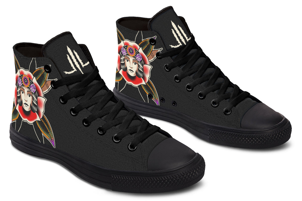 Blooming Girl Head High Tops