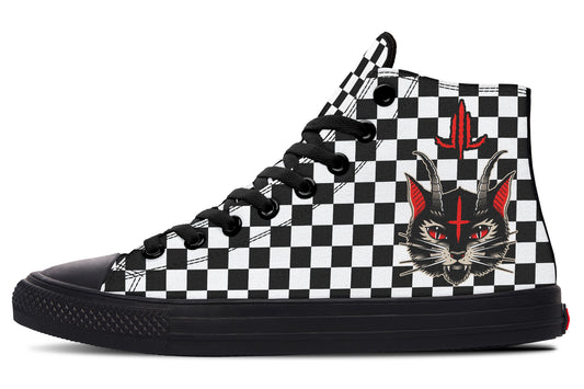 Cat Demon Checkered High Tops