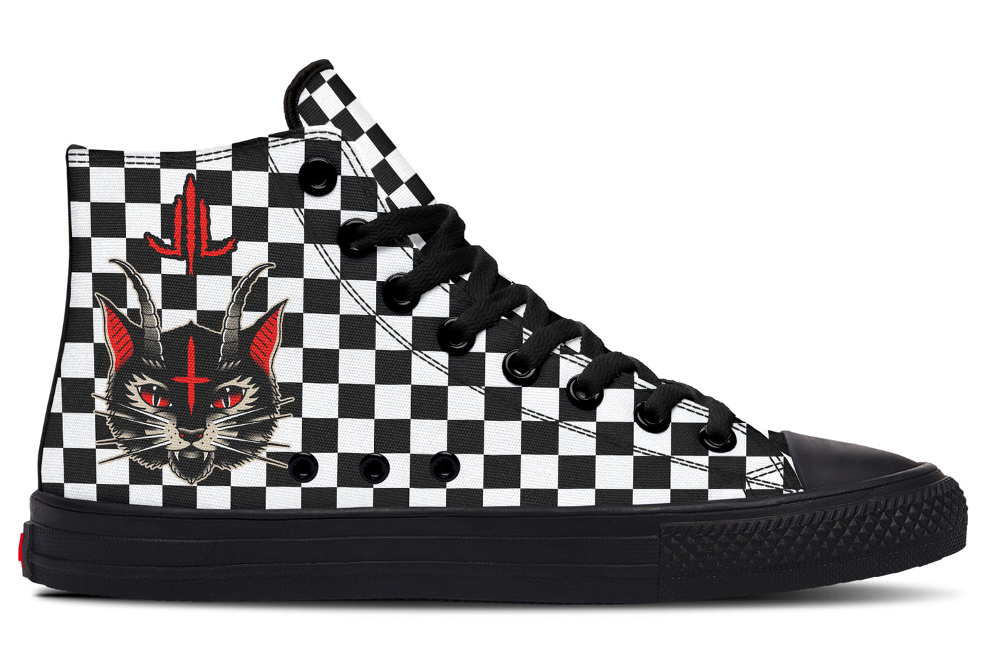 Cat Demon Checkered High Tops