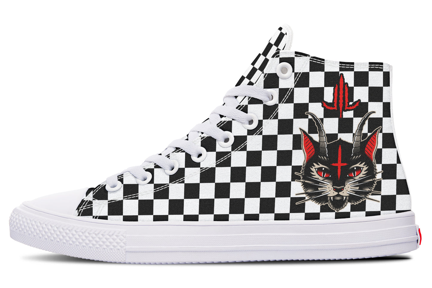 Cat Demon Checkered High Tops