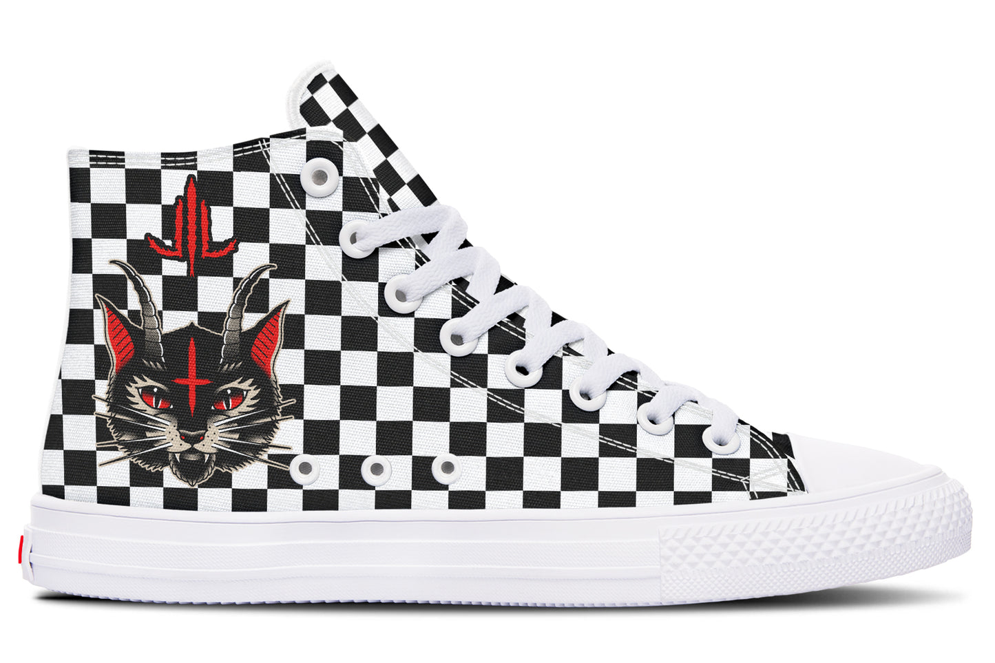 Cat Demon Checkered High Tops