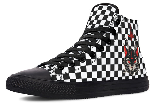 Cat Demon Checkered High Tops