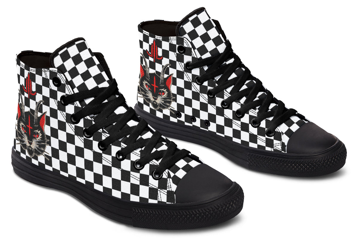 Cat Demon Checkered High Tops