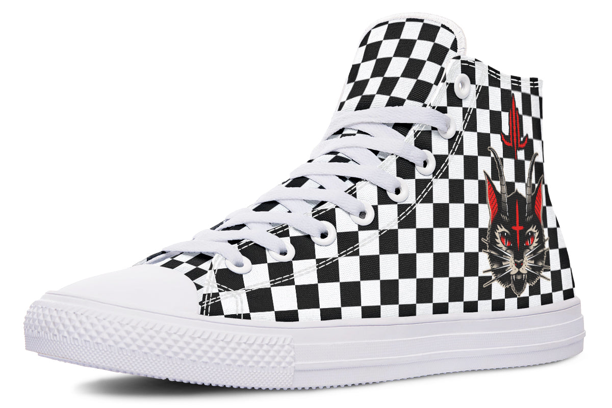 Cat Demon Checkered High Tops