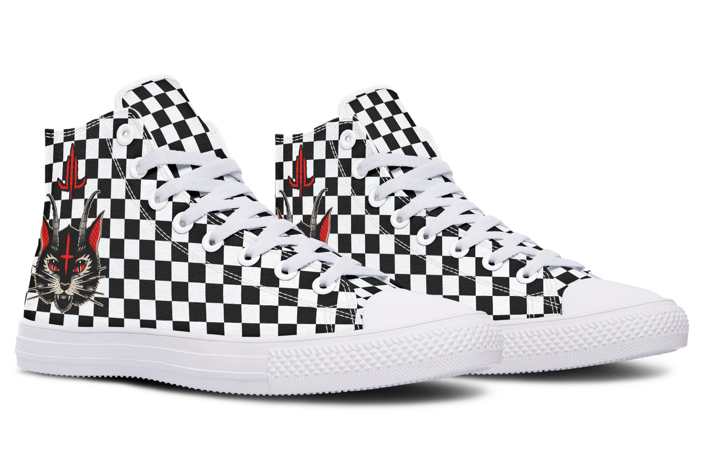 Cat Demon Checkered High Tops