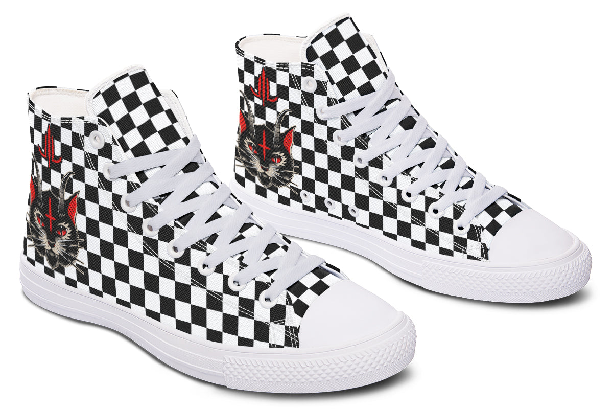 Cat Demon Checkered High Tops