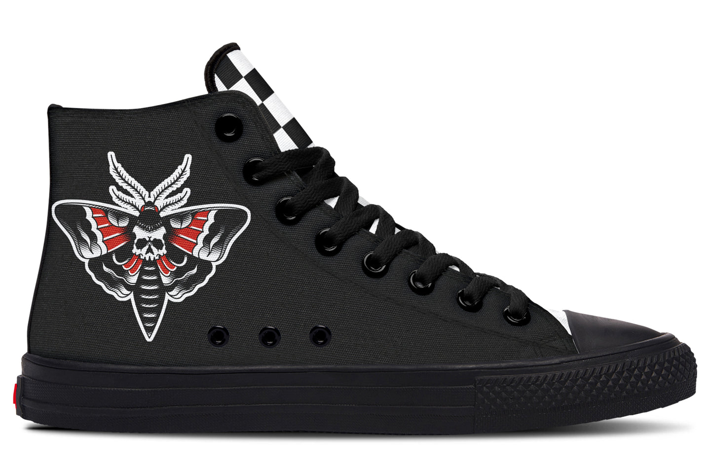 Checkered Death Moth High Tops