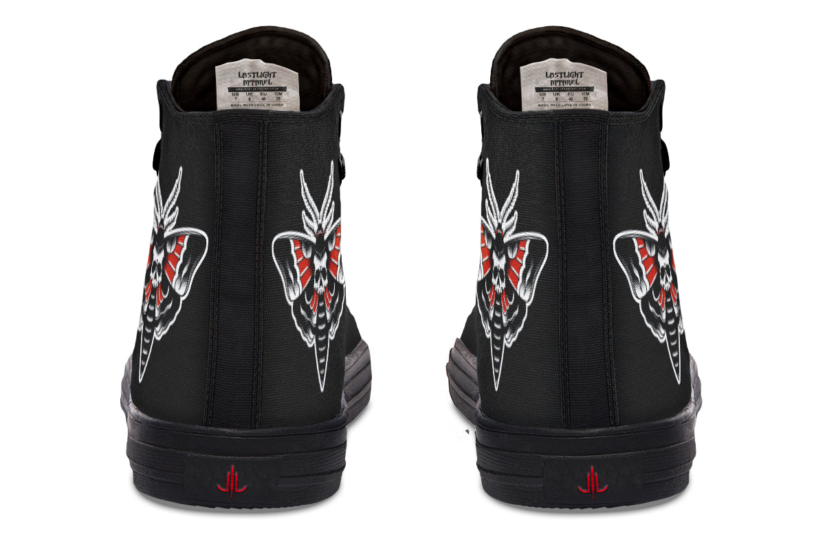Checkered Death Moth High Tops