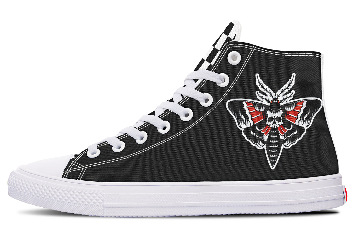 Checkered Death Moth High Tops