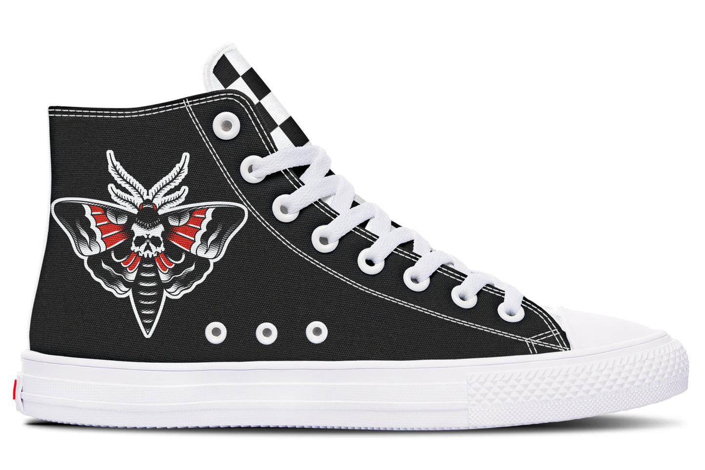 Checkered Death Moth High Tops