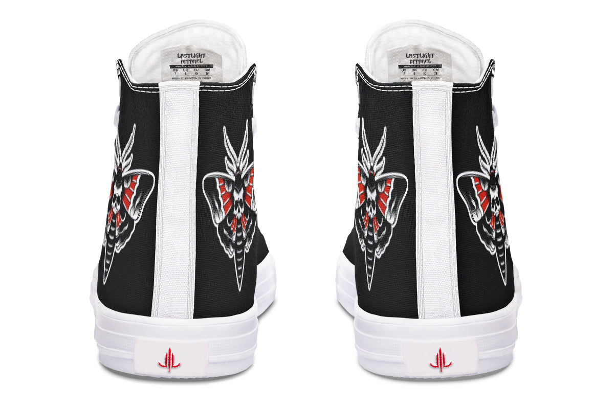 Checkered Death Moth High Tops