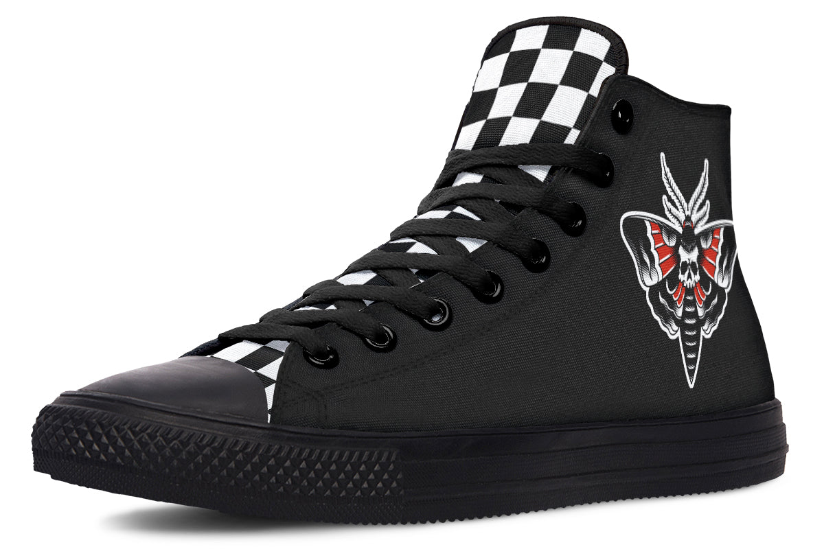 Checkered Death Moth High Tops