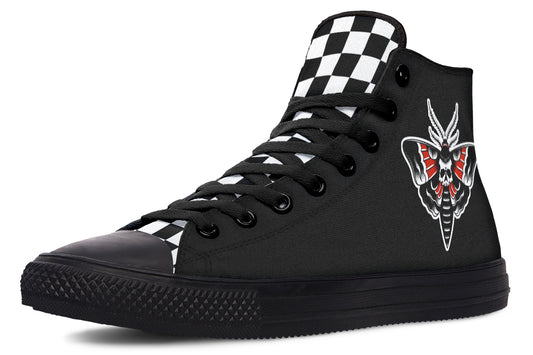 Checkered Death Moth High Tops