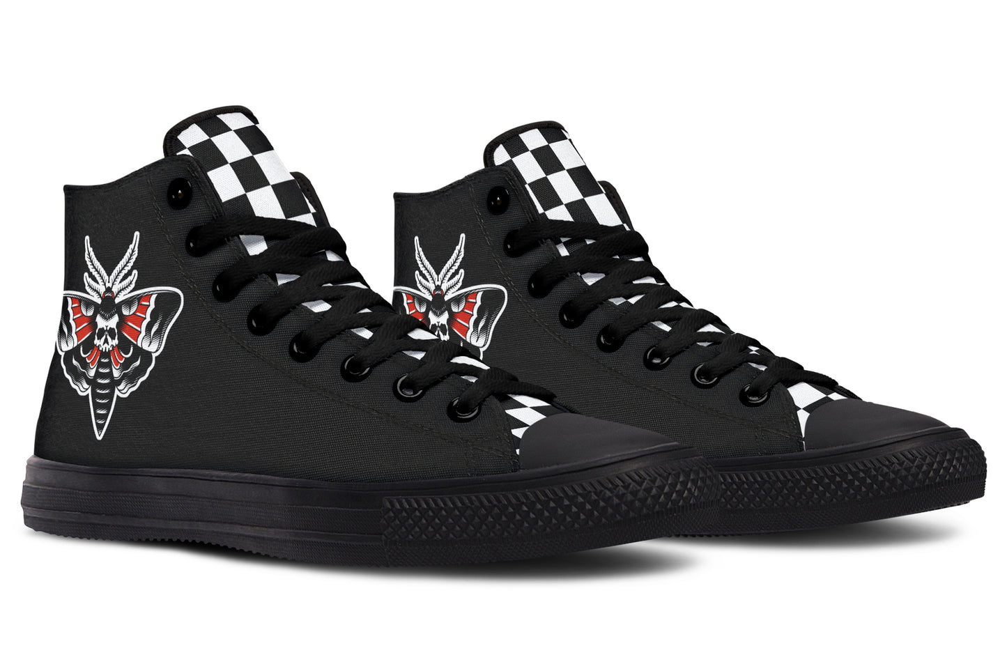 Checkered Death Moth High Tops