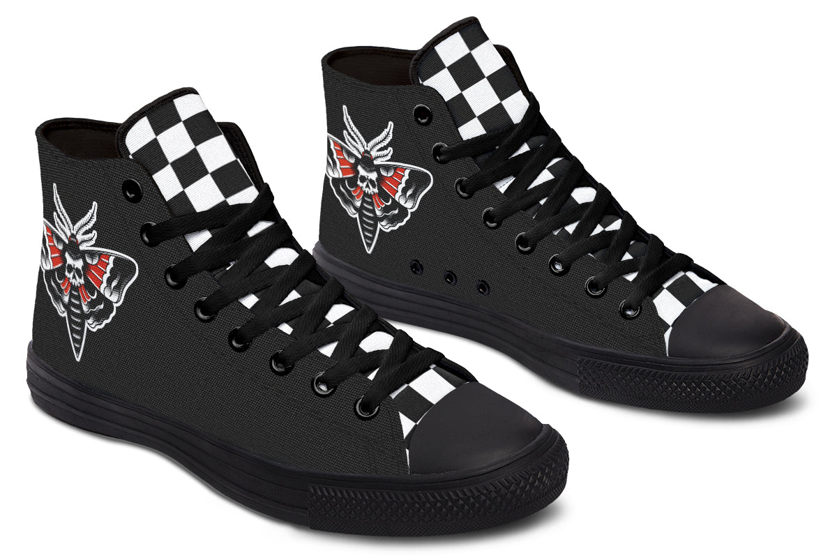 Checkered Death Moth High Tops