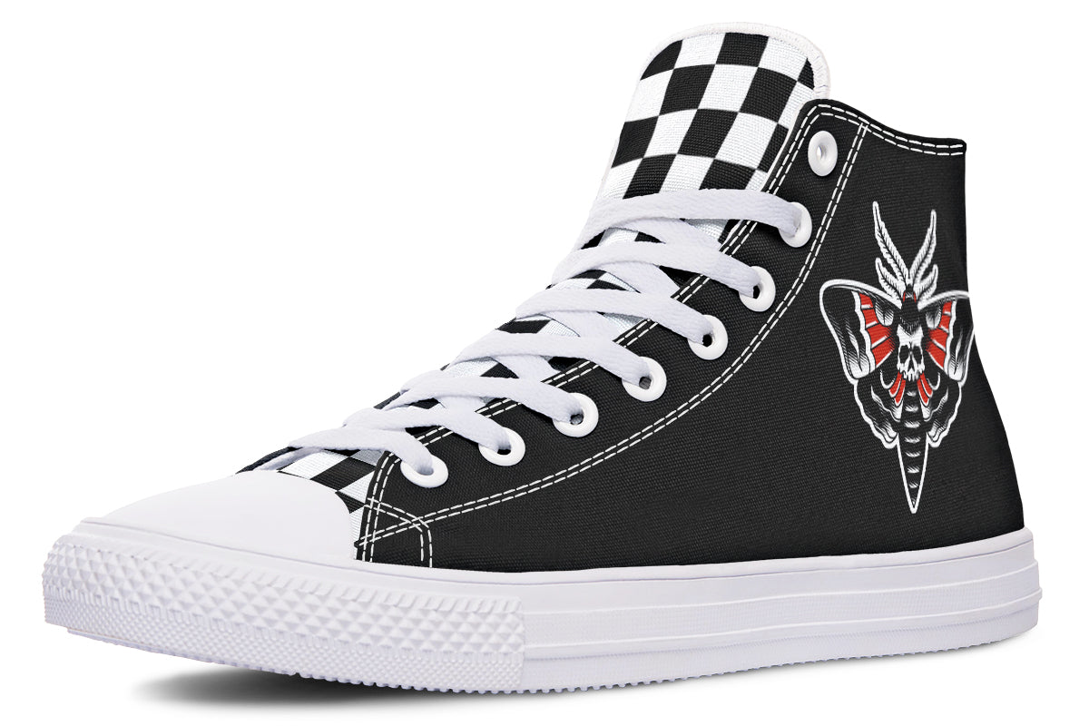 Checkered Death Moth High Tops