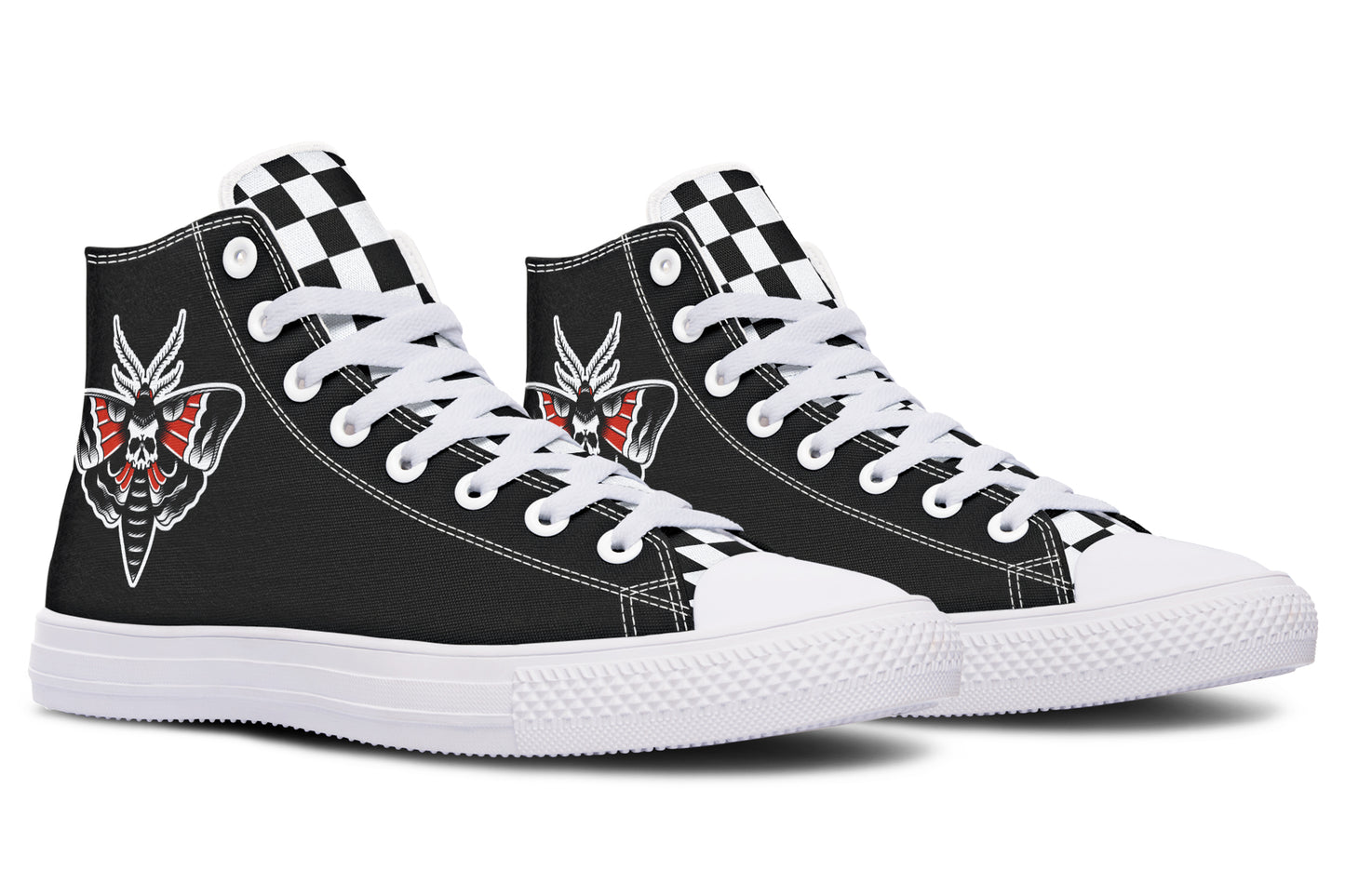 Checkered Death Moth High Tops