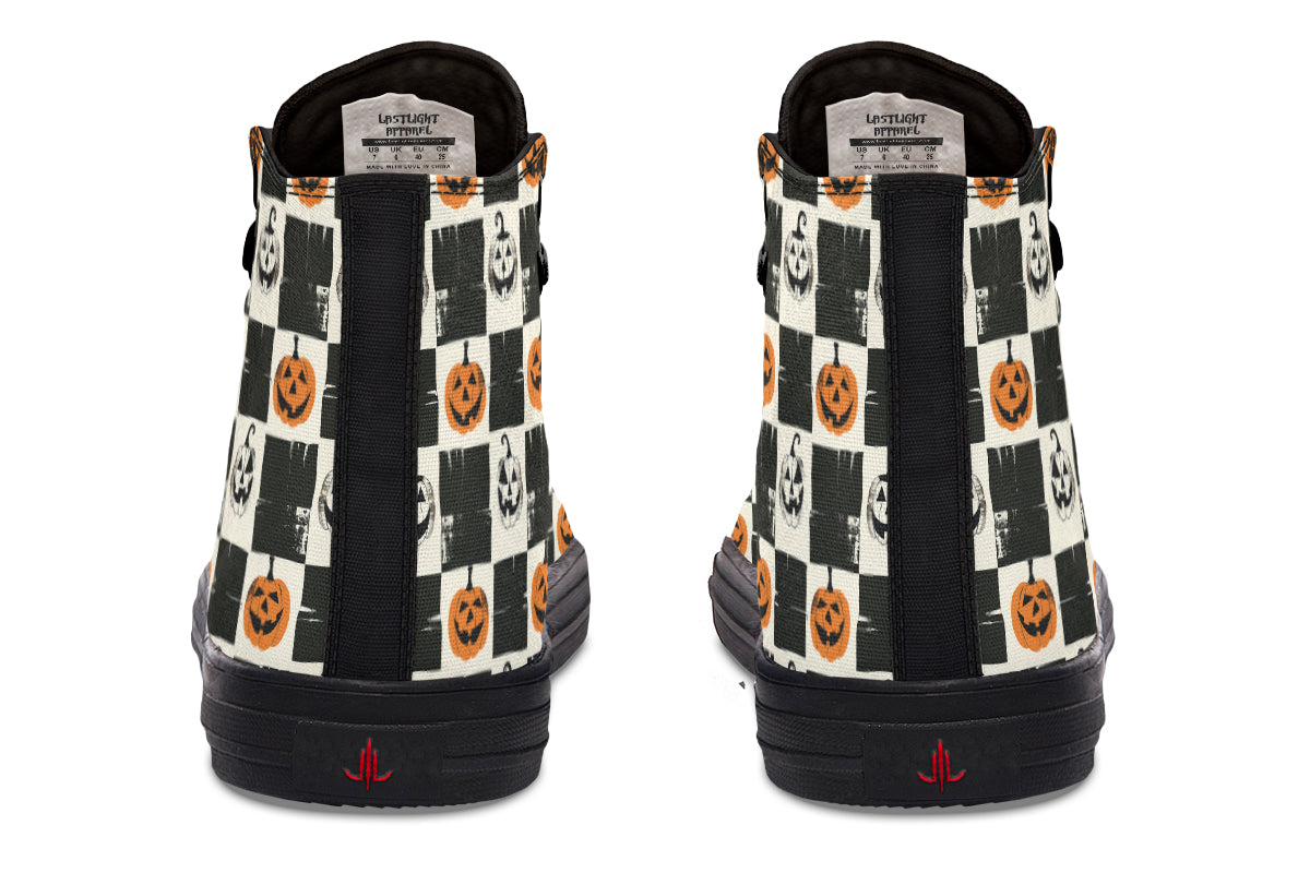 Checkered Pumpkins High Tops