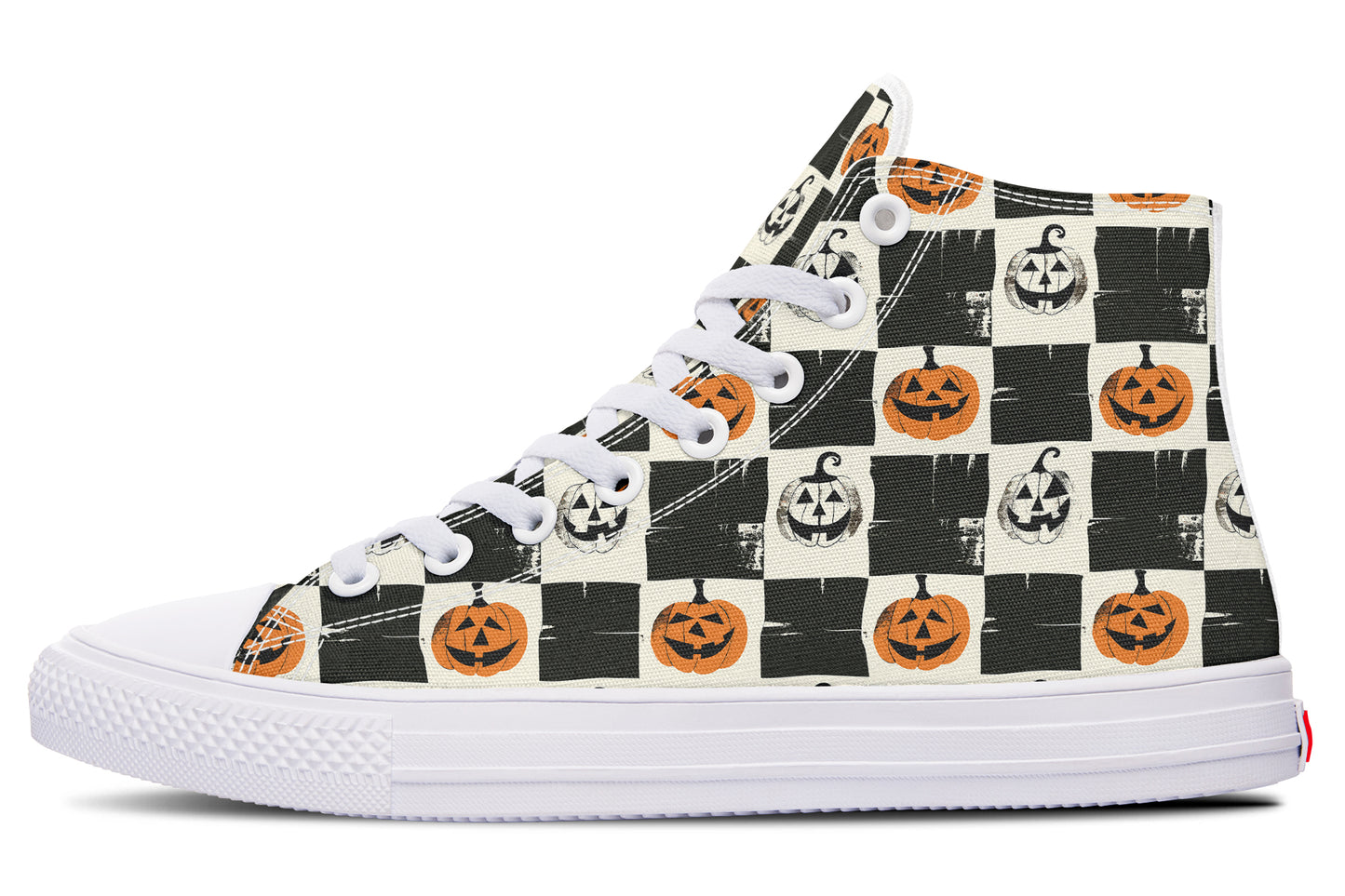 Checkered Pumpkins High Tops