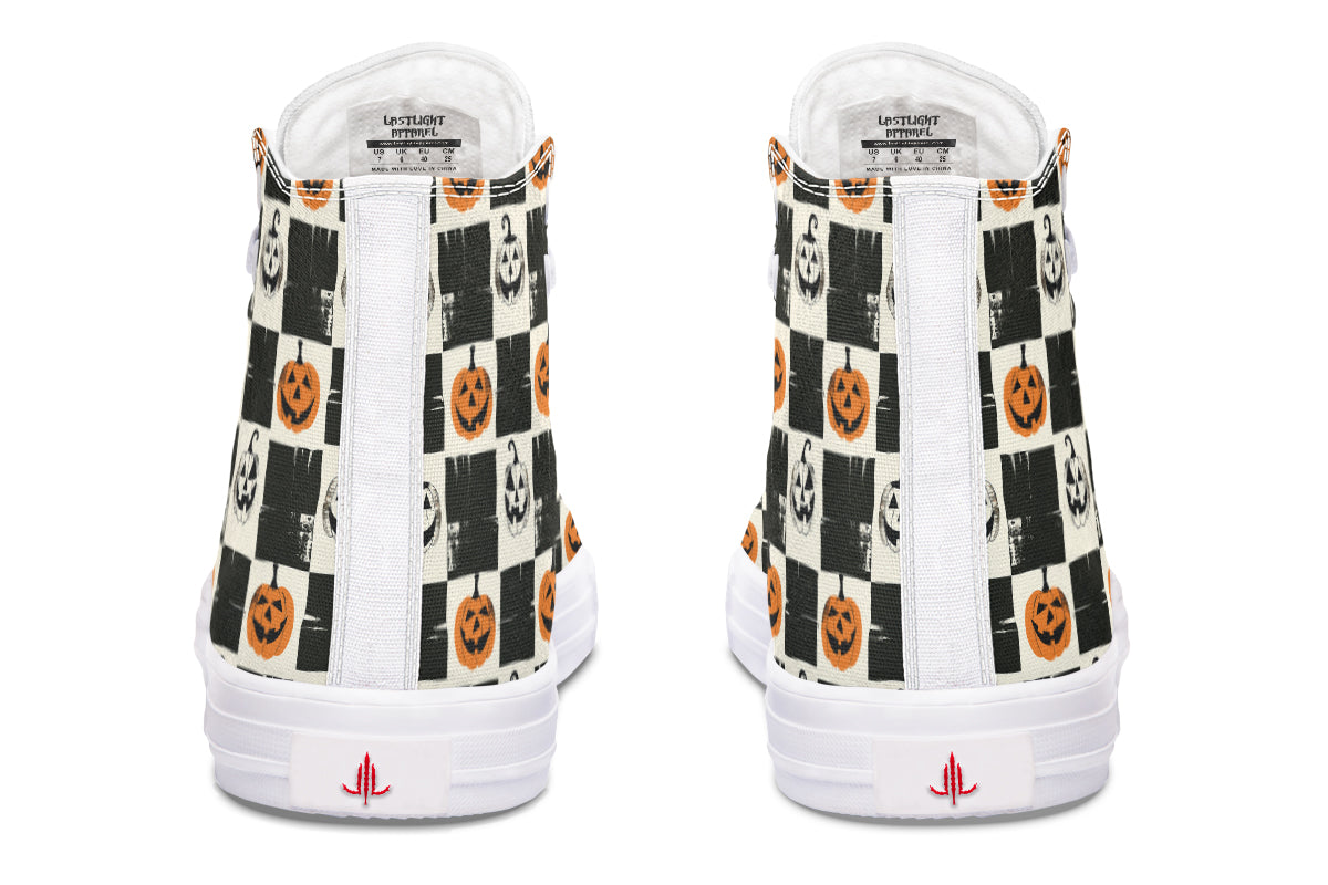 Checkered Pumpkins High Tops