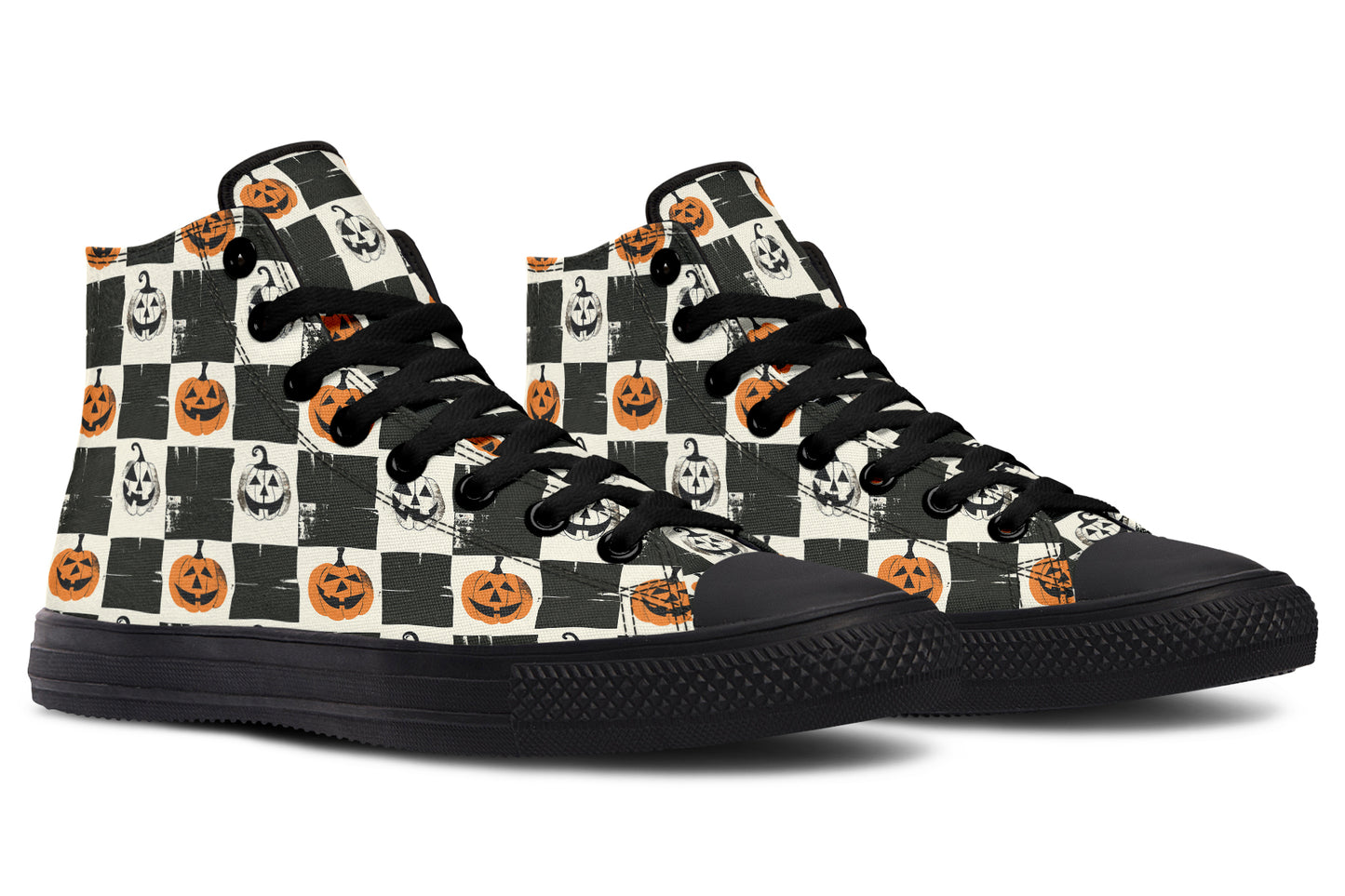 Checkered Pumpkins High Tops