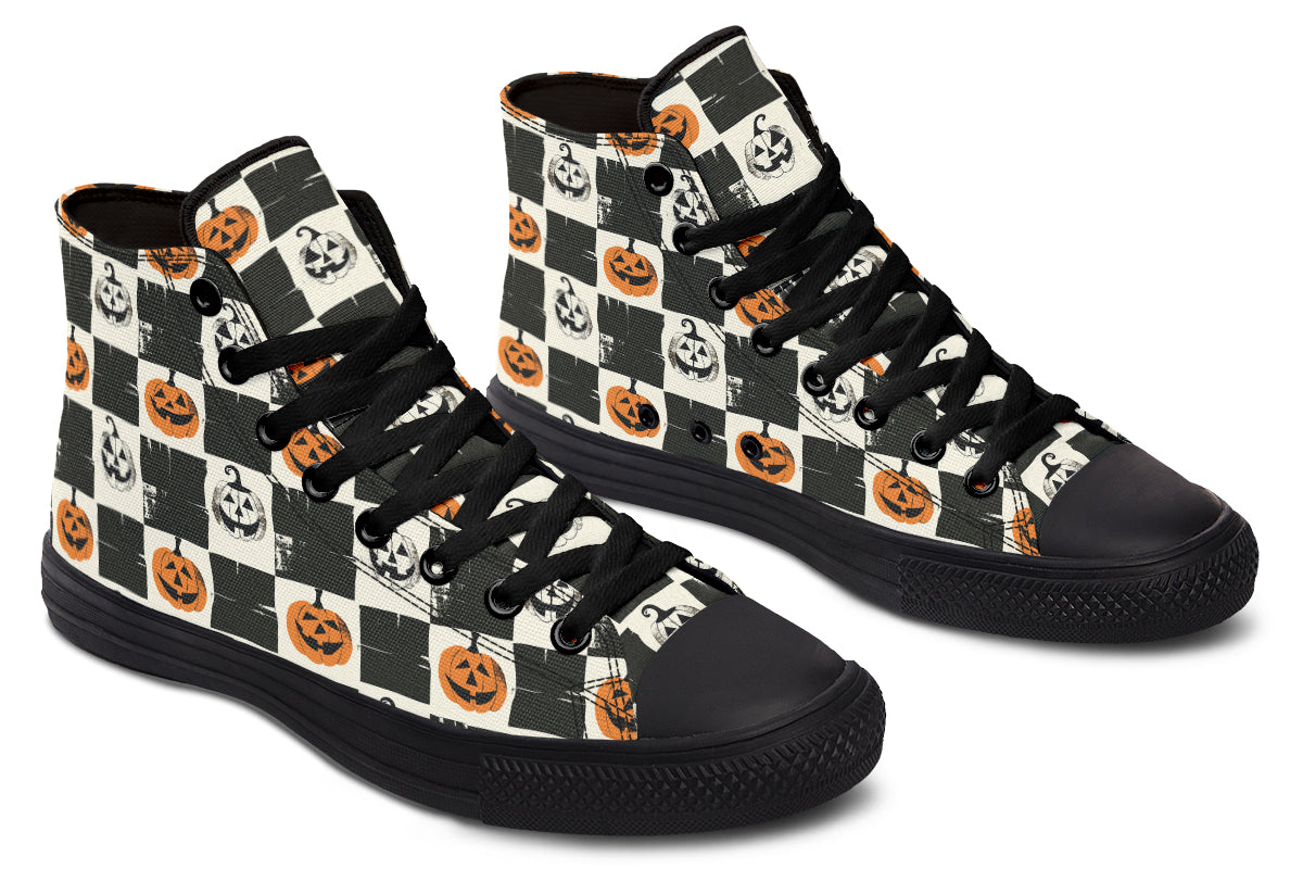 Checkered Pumpkins High Tops