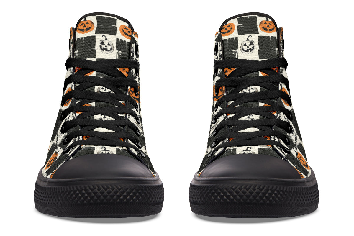 Checkered Pumpkins High Tops