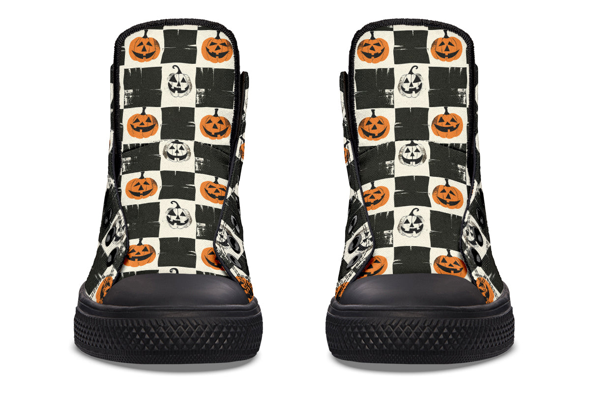 Checkered Pumpkins High Tops