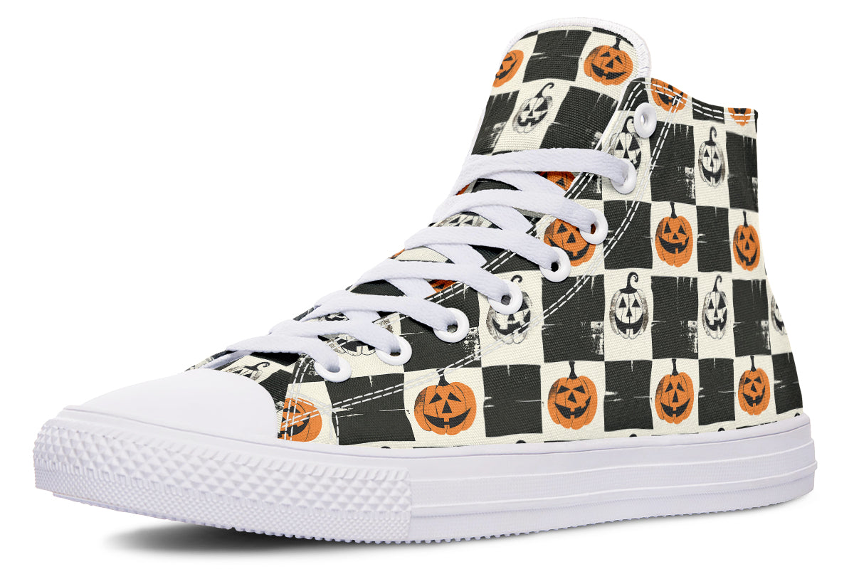 Checkered Pumpkins High Tops