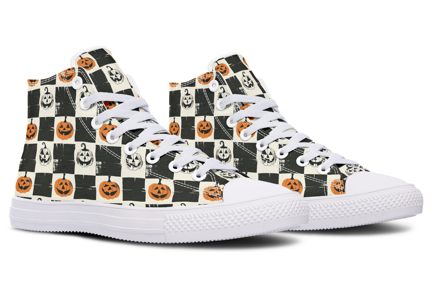 Checkered Pumpkins High Tops