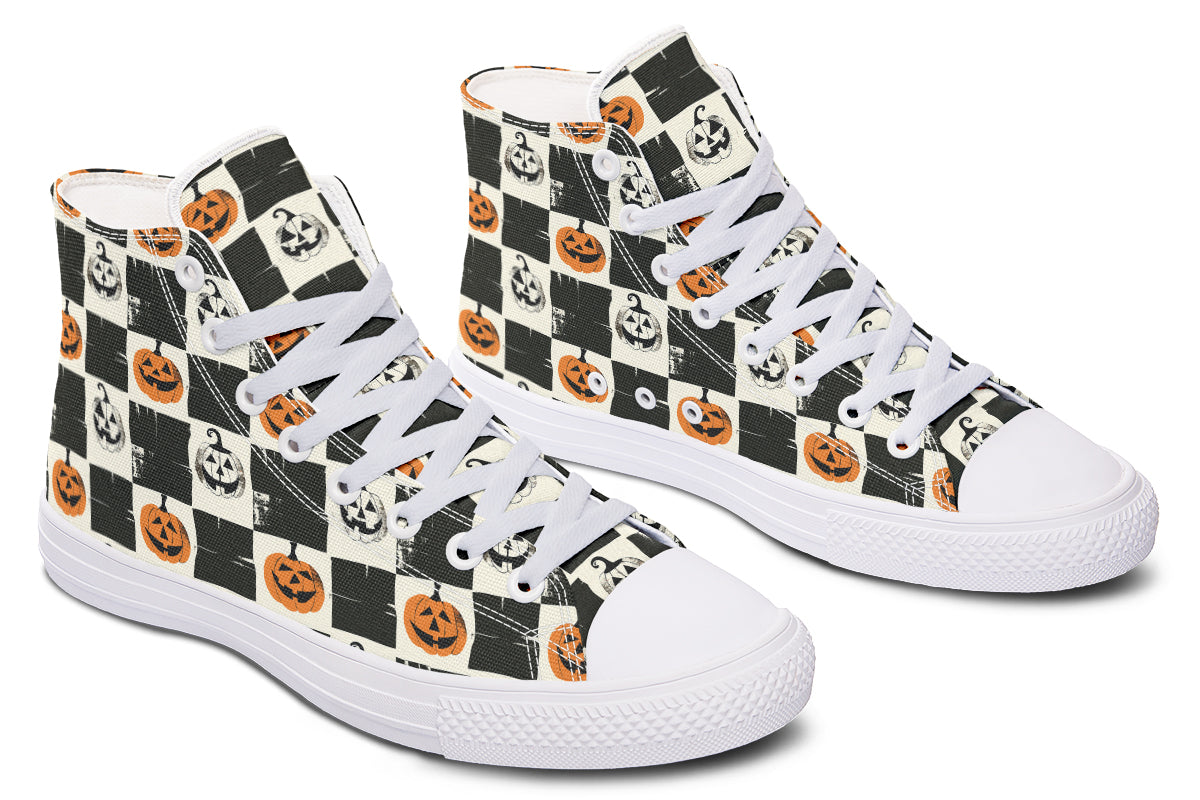 Checkered Pumpkins High Tops