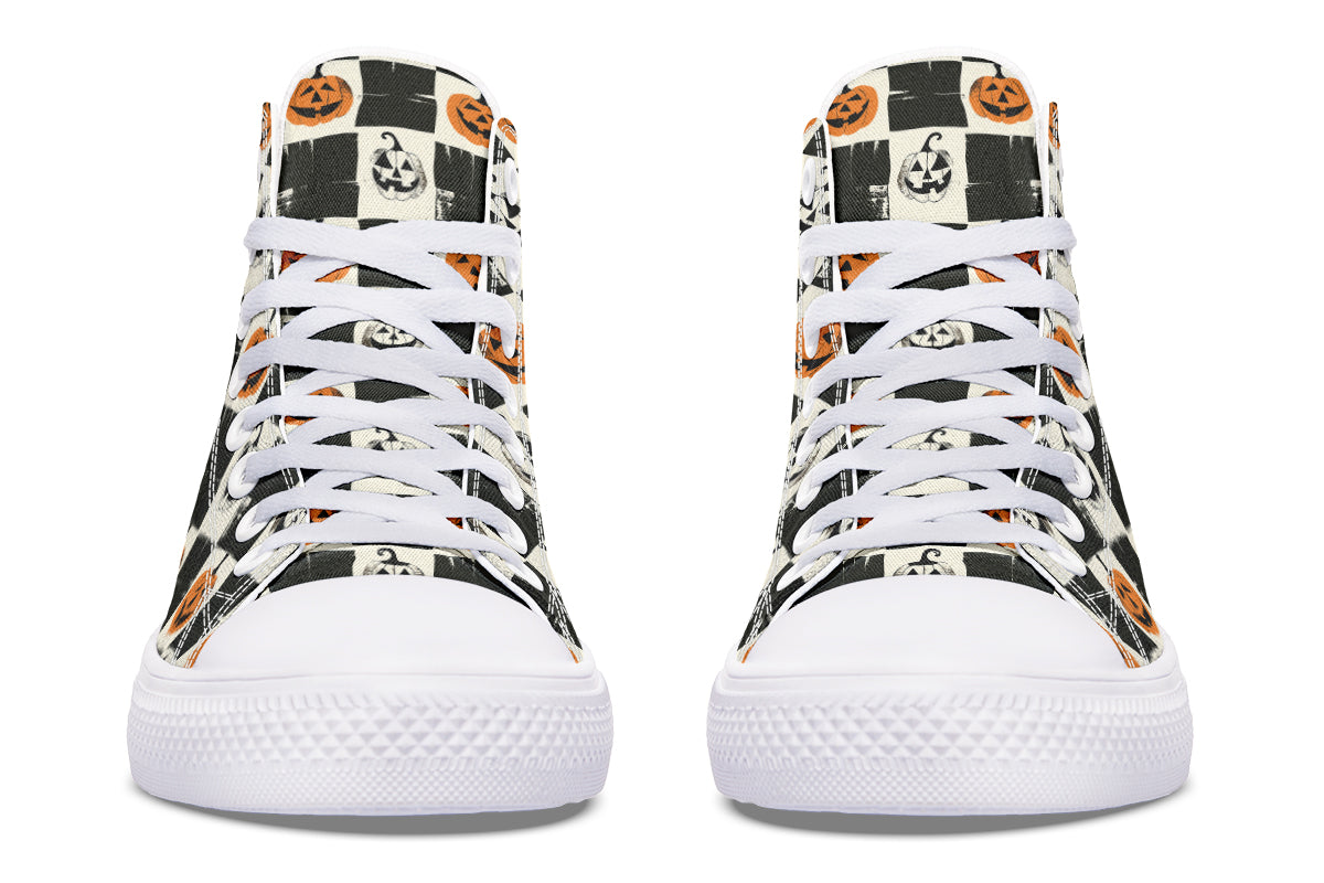 Checkered Pumpkins High Tops