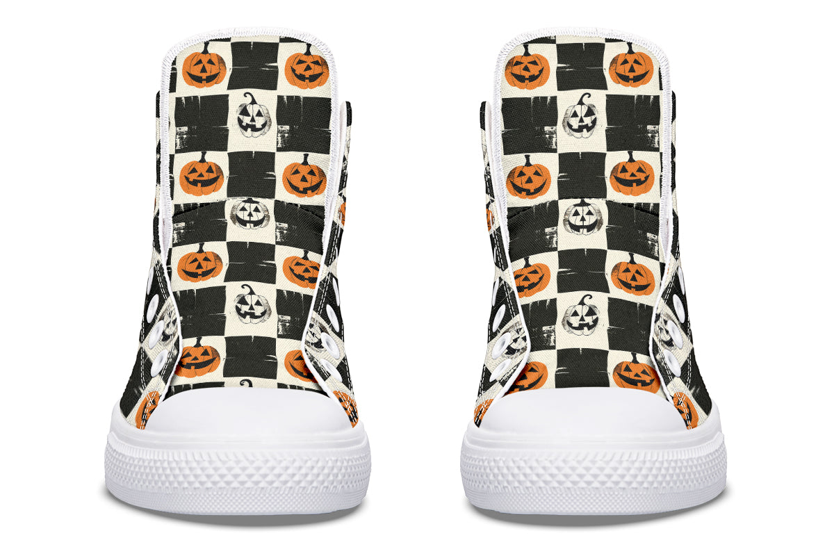 Checkered Pumpkins High Tops