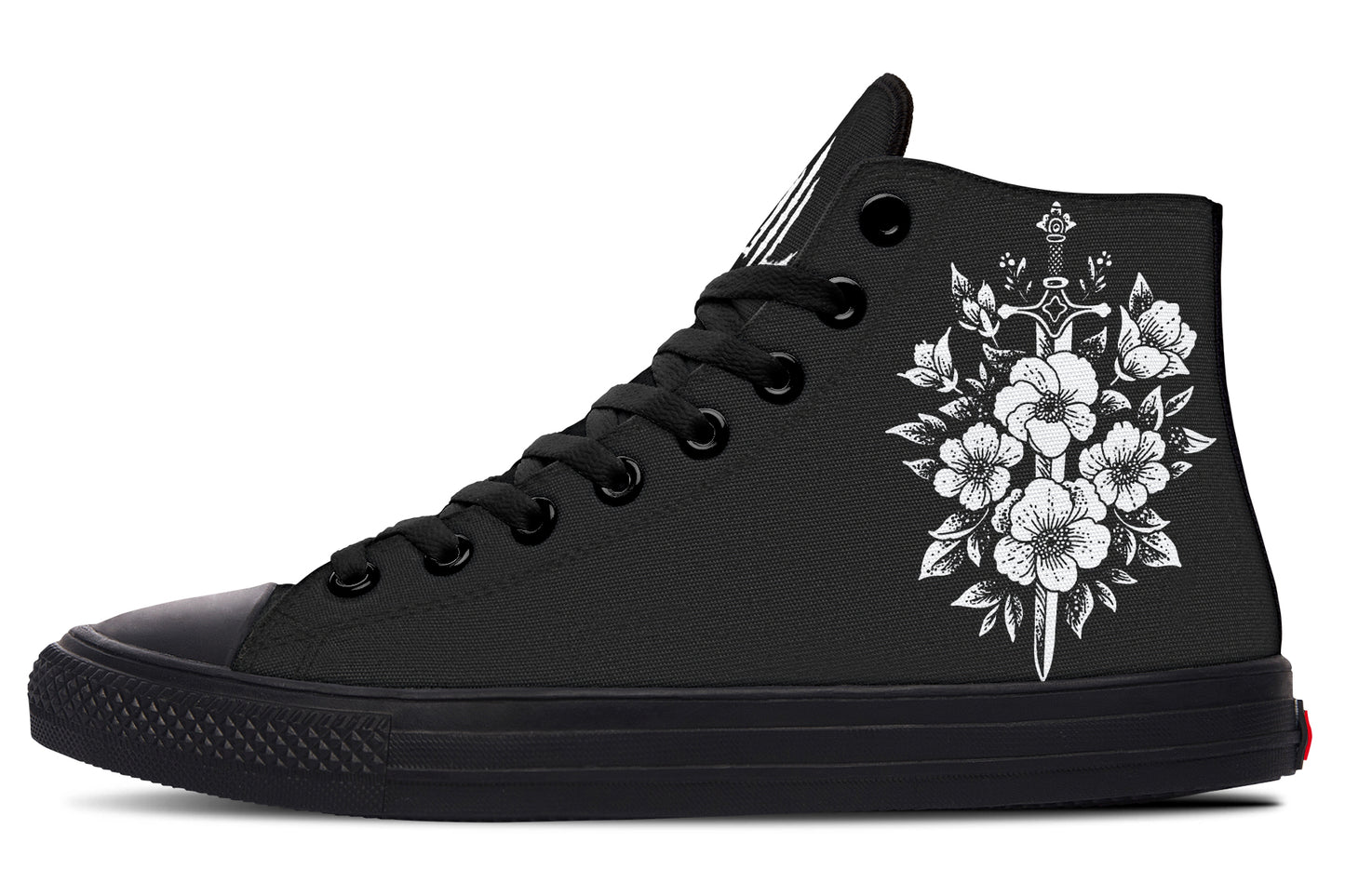 Minimalist Dagger Flowers Cat High Tops