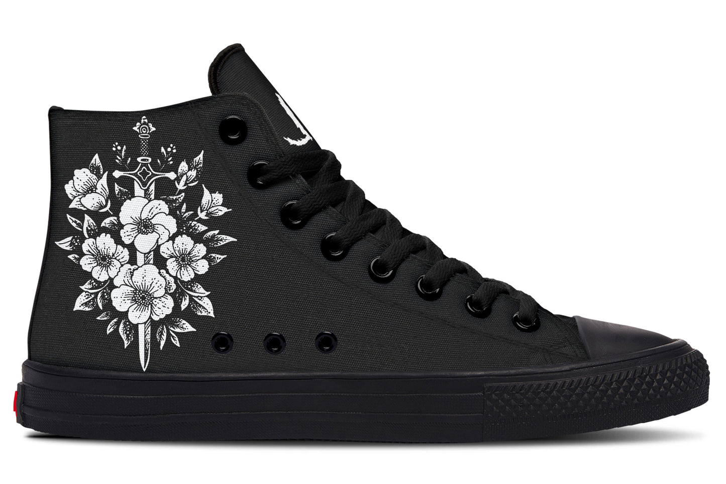 Minimalist Dagger Flowers Cat High Tops