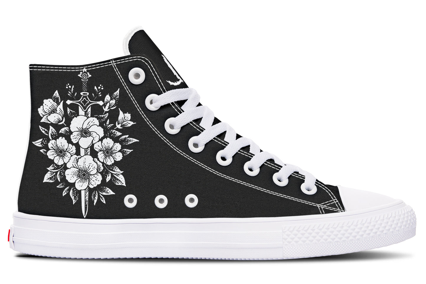 Minimalist Dagger Flowers Cat High Tops