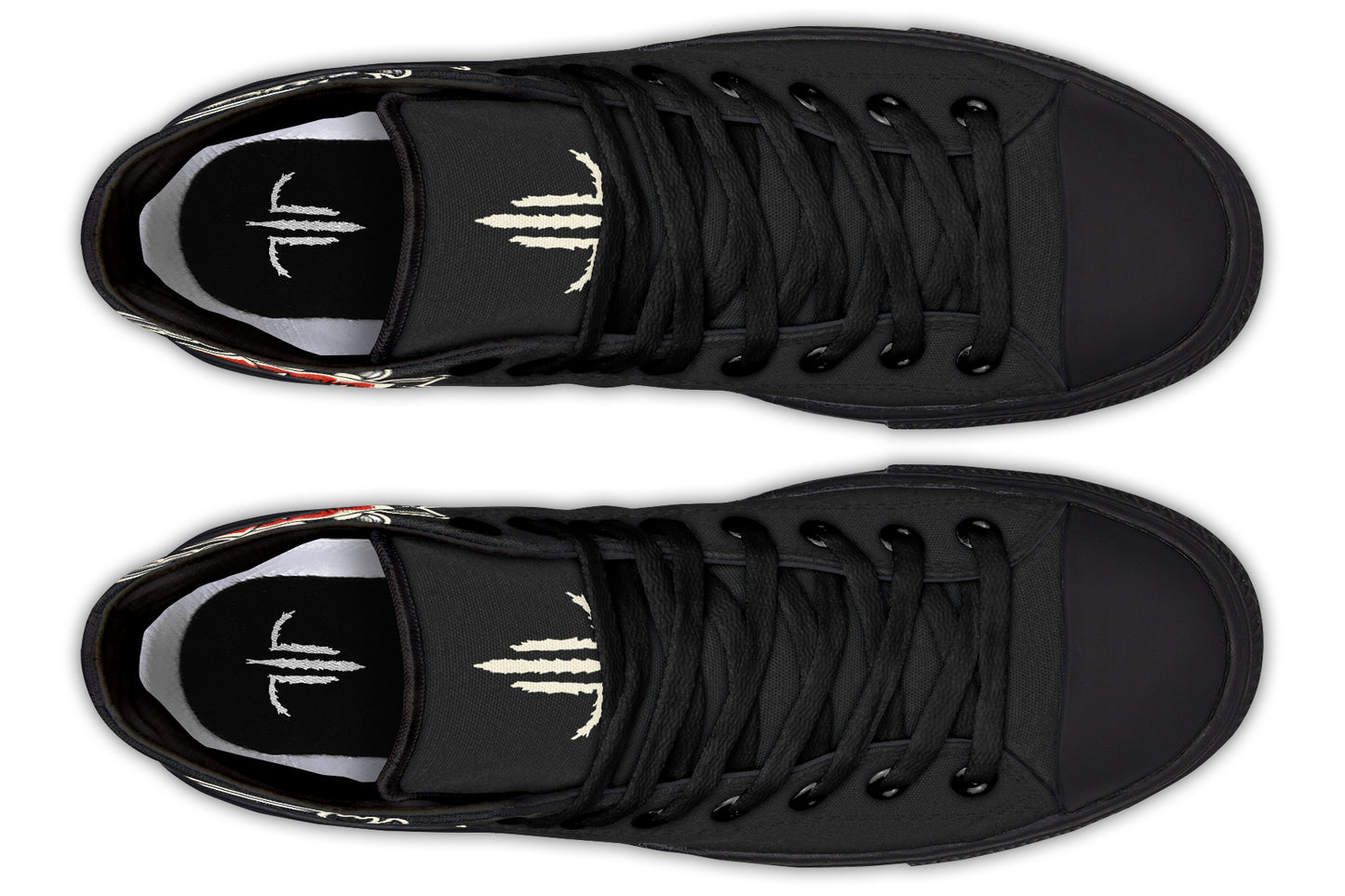 Red Rose Scythe Skull High Tops