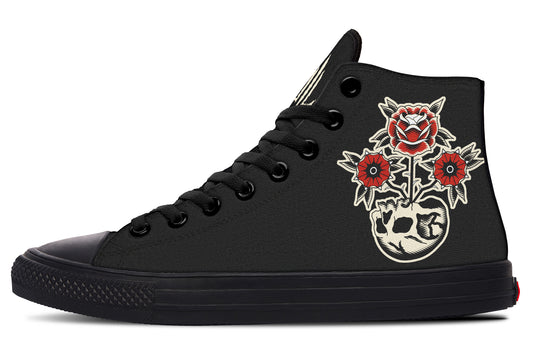 Skull Flowers High Tops